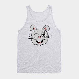 Winking Gray bunny Tank Top